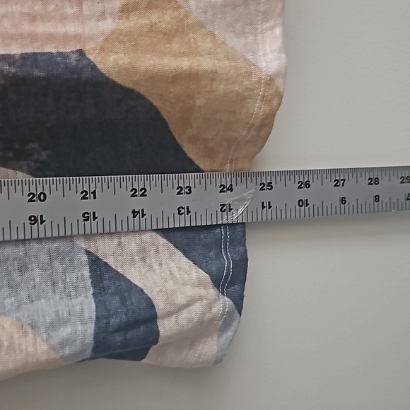 Rachel Zoe Womens 100% Linen Top Multi Color Short Sleeve Artsy Casual S-M - Picture 5 of 7